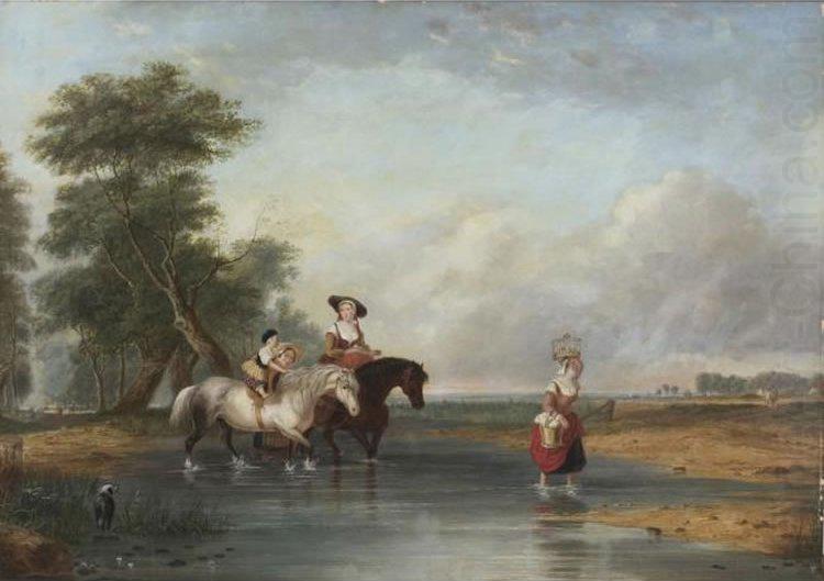 Cornelius Krieghoff Fording a River china oil painting image